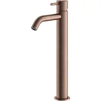 Hotbath Archie AR003H Wastafelkraan Hoog RVS 316 - Geborsteld Koper PVD - Zonder Waste - RVS 316 - Kranen, Wastafelkranen, Opbouw Wastafelkranen