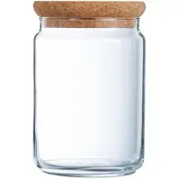 Luminarc Pure-Jar - Voorraadpot - Deksel in Kurk - 1 Liter - Glas - (Set van 6)