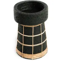 Bazar Bizar Kaarsenhouder Serene | natuursteen zwart 12x20x12 cm decoratieve objecten | NADUVI