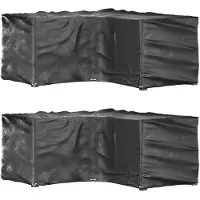 vidaXL Tuinmeubelhoezen L-vormig 2 st 16 oogjes 215x215x90 cm