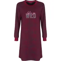 Irresistible Dames Nachthemd - Ronde Hals - Bordeaux Rood - Maat S