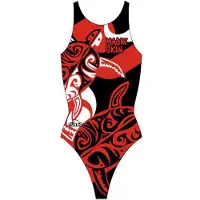 Turbo Maori Skin Tattoo Swimsuit Rood S Vrouw