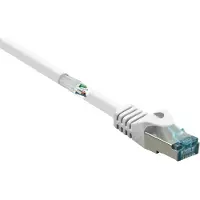 Renkforce RF-5043912 RJ45 Netwerkkabel, patchkabel CAT 6A S/FTP 10.00 m Wit Snagless, Vlambestendig 1 stuk(s)