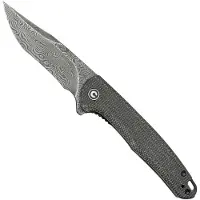CIVIVI Mini Sandbar Damascus vouwmes, black micarta