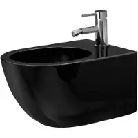 REA - Wandbidet - Carlo Mini Black - Zwart glans