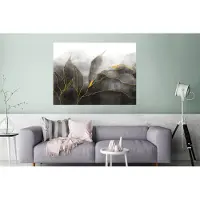 PosterMonkey Poster Marmer - Zwart - Goud - Luxe - Marmerlook - 120x90 cm