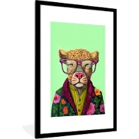 PosterMonkey Fotolijst incl. Poster - Dieren - Bril - Hond - Design - 80x120 cm - Posterlijst