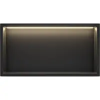 Guido Gusto Mat Zwart RVS Inbouwnis 30x60x10cm met LED verlichting