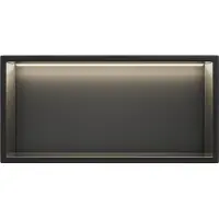 Guido Gusto Mat Zwart RVS Inbouwnis 30x60x7cm met LED verlichting