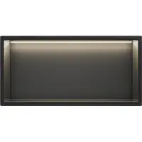 Guido Gusto Mat Zwart RVS Inbouwnis 30x90x7cm met LED verlichting