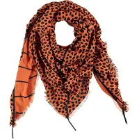 Sarlini Vierkante Mid Brown Dames sjaal Dotjes