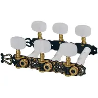 Boston Machine Heads Classical Guitar Black Engraved - Stemmechaniek voor gitaar