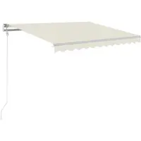 vidaXL Luifel automatisch met LED en windsensor 350x250 cm crèmekleur