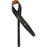 Gaucho GST-550-BK gitaarriem, zwart, met geborduurde vlammen