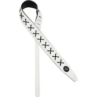 Gaucho GST-648-WH gitaarriem, kunstleer, geveterd, wit