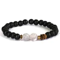 Heaven Eleven heren Armband Zwart met Crushed Agaat