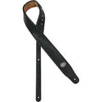 Gaucho GST-400-BK gitaarriem, zwart, zwarte achterzijde