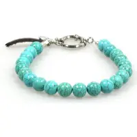 Heaven Eleven Men - Turkoois met Leer 8mm- 21cm