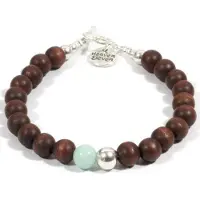 Heaven Eleven Men - hout bruin met amazoniet kraal