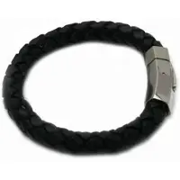 Heaven Eleven leer braided zwart - 8mm - 18 cm