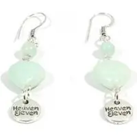Heaven Eleven - oorbel - hanger hartje amazonite