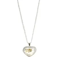 Heaven Eleven - dames ketting - Ibiza - Edelstaal rvs ballchain met een hart crushed Agaat - 75cm