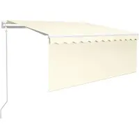 vidaXL Automatische markies met rolluik, LED-verlichting en windsensor, 3x2,5 meter, crème