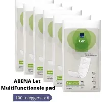 Abena LET (Abri-Let) Super Airlaid, 600x inleggers, Karton, Rechthoekig, zonder PE - 12 x 32 cm - 140 ml - Wit, groen