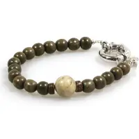 Heaven Eleven Men - taupe met jaspis 8mm- 21cm