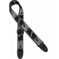 Fender 990681543 gitaarriem, 5cm breed, voorzien van logo, zwart-lichtgrijs-donkergrijs