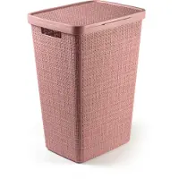 Curver Jute wasbox met deksel 58 liter rose dawn