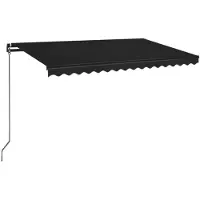 vidaXL Luifel handmatig uittrekbaar met LED 450x350 cm antracietkleur