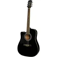 Richwood RD-12L-CEBK linkshandig zwart Cutaway - Akoestische gitaar voor linkshandigen