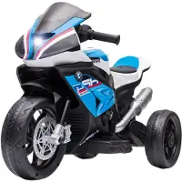 HOMCOM HOMdotCOM kindermotorfiets, elektrische motorfiets, koplamp, 3 muziekmodi, voor kinderen van 1,5-5 jaar, blauw, 82,5 x 42 x 54 cm