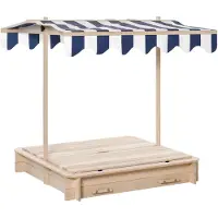 Outsunny Sunny Zandbak met afneembaar dak rugleuningen cederhout 3-7 jaar naturel