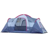 Sunny Tent voor 5-6 personen kampeertent 3 ruimtes polyester grijs