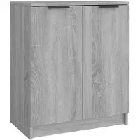 vidaXL Schoenenkast 59x35x70 cm bewerkt hout grijs sonoma eikenkleurig