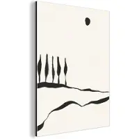 MuchoWow Wanddecoratie Metaal - Aluminium Schilderij Industrieel - Landschap - Abstract - Zwart - Wit - 120x160 cm - Dibond - Foto op aluminium - Industriële muurdecoratie - Voor de woonkamer/slaapkamer