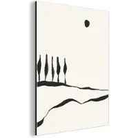 MuchoWow Wanddecoratie Metaal - Aluminium Schilderij Industrieel - Landschap - Abstract - Zwart - Wit - 120x160 cm - Dibond - Foto op aluminium - Industriële muurdecoratie - Voor de woonkamer/slaapkamer