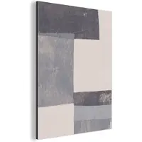 MuchoWow Wanddecoratie Metaal - Aluminium Schilderij Industrieel - Geometrie - Vormen - Grijs - Kubus - 30x40 cm - Dibond - Foto op aluminium - Industriële muurdecoratie - Voor de woonkamer/slaapkamer