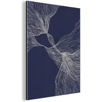 MuchoWow Wanddecoratie Metaal - Aluminium Schilderij Industrieel - Line art - Abstract - Blauw - Lijnen - 120x160 cm - Dibond - Foto op aluminium - Industriële muurdecoratie - Voor de woonkamer/slaapkamer