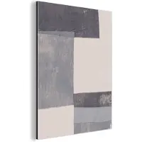 MuchoWow Wanddecoratie Metaal - Aluminium Schilderij Industrieel - Geometrie - Vormen - Grijs - Kubus - 120x160 cm - Dibond - Foto op aluminium - Industriële muurdecoratie - Voor de woonkamer/slaapkamer
