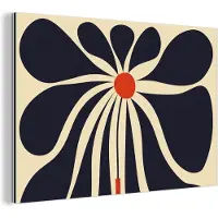MuchoWow Wanddecoratie Metaal - Aluminium Schilderij Industrieel - Bloemen - Vaas - Plant - Rood - 90x60 cm - Dibond - Foto op aluminium - Industriële muurdecoratie - Voor de woonkamer/slaapkamer