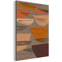 MuchoWow Wanddecoratie Metaal - Aluminium Schilderij Industrieel - Abstract - Vintage - Vormen - Pastel - 30x40 cm - Dibond - Foto op aluminium - Industriële muurdecoratie - Voor de woonkamer/slaapkamer