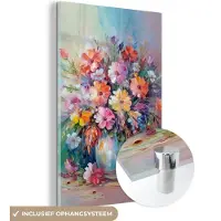 MuchoWow Glasschilderij 100x150 cm - Schilderij acrylglas - Bloemen - Kunst - Schilderij - Lente - Boeket - Foto op glas - Muurdecoratie woonkamer - Wanddecoratie slaapkamer - Schilderijen
