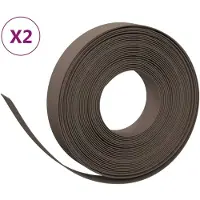 vidaXL Tuinranden 2 st 10 m 10 cm polyetheen bruin