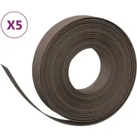 vidaXL Tuinranden 5 st 10 m 10 cm polyetheen bruin