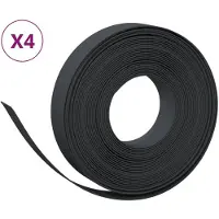 vidaXL Graskanten, 4 stuks, zwart, 10 meter, 10 cm, polyethyleen