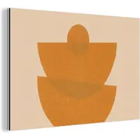 MuchoWow Wanddecoratie Metaal - Aluminium Schilderij Industrieel - Geometrie - Vormen - Geel - Pastel - 180x120 cm - Dibond - Foto op aluminium - Industriële muurdecoratie - Voor de woonkamer/slaapkamer