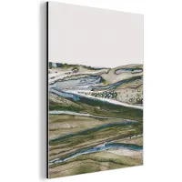 MuchoWow Wanddecoratie Metaal - Aluminium Schilderij Industrieel - Abstract - Heuvels - Natuur - Groen- Kunst - 90x120 cm - Dibond - Foto op aluminium - Industriële muurdecoratie - Voor de woonkamer/slaapkamer